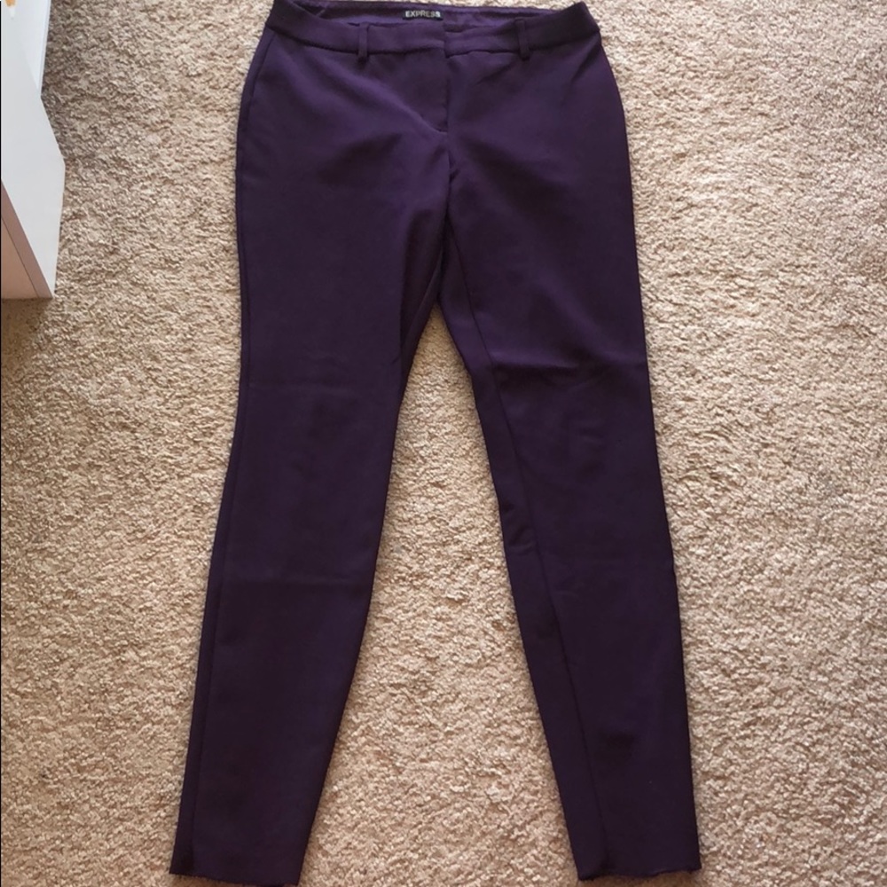 Purple skinny dress pants